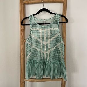 Free People - Size XS - Green/White lace